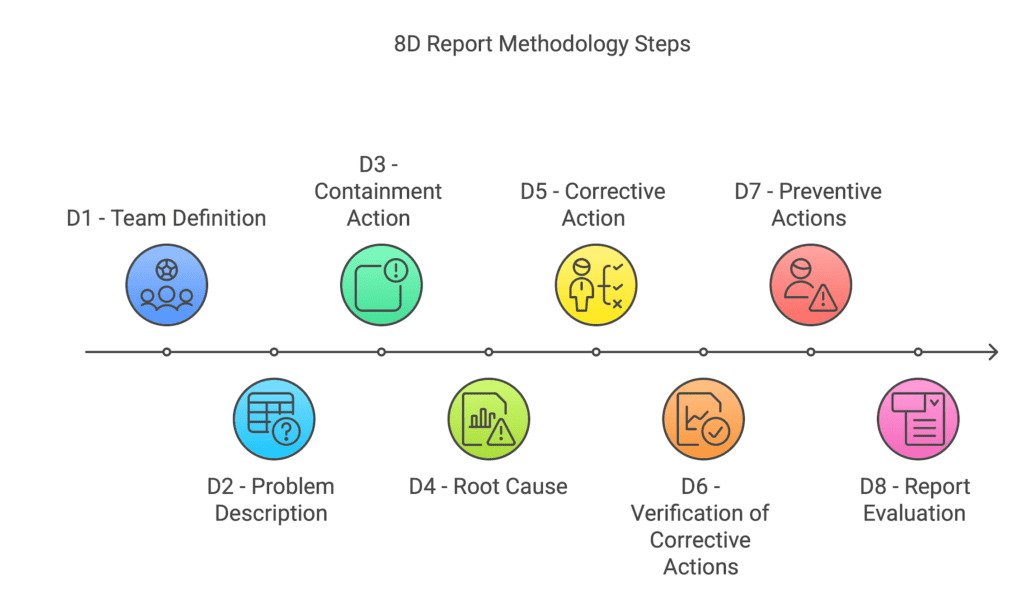 8D Report Methodology Steps